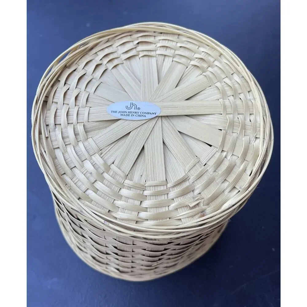 Small 7 Inch Wicker Round Basket Home Decor The John Henry Company